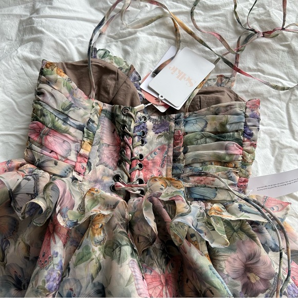 Selkie The Shakespeare Puff Mini Dress in Butterfly Botanics - Picture 8 of 12